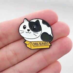 Cat in a Box Enamel Pin